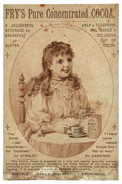 Advertisement for Fry's Pure Concentrated Cocoa – credit: Wellcome Images