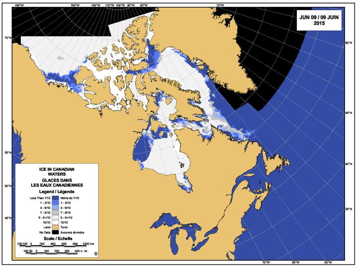 Eisverhältnisse Ende Juni 2015 – Courtesy of CIS, Environment Canada