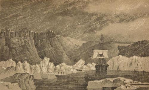 HMS Investigator im Polareis – Buchillustration