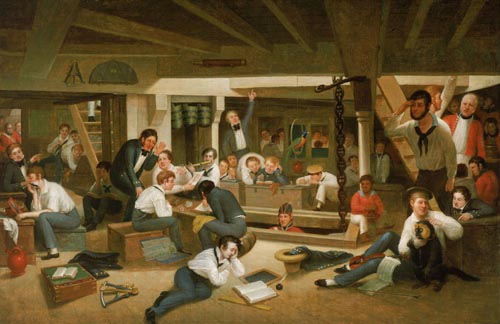 Beschäftigungen der Offiziere – Gemälde von Augustus Earle, National Maritime Museum, Greenwich, London
