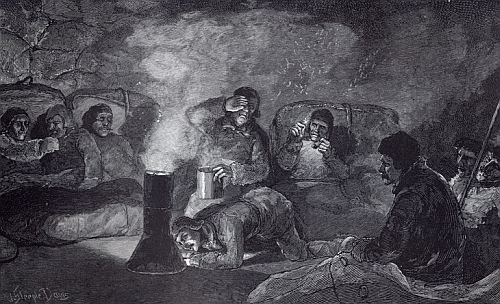 In the winter hut, Camp Clay on Pim Island
