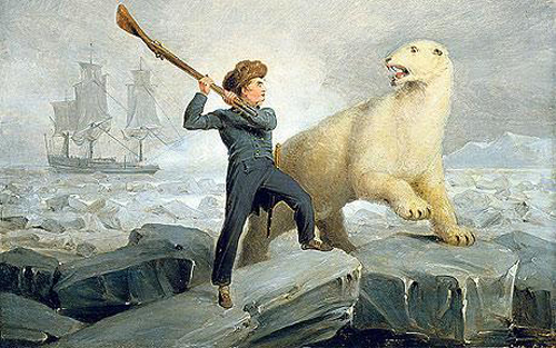 Nelson and the Bear - painting by Richard Westall, 1806