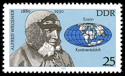 Briefmarke zu Ehren von Alfred Wegener