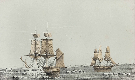 HMS Herald und HMS Plover in der Bering Strait
