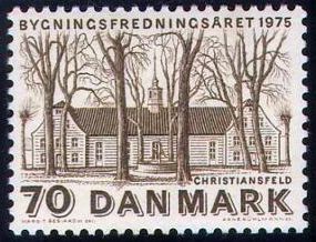 Brüderkirche Christiansfeld auf Briefmarke