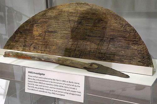 Artefakte von HMS Investigator - McClure Depot - Yellowknife