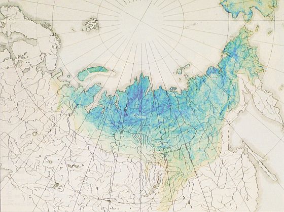 Permafrost-Karte von Baer, 1840