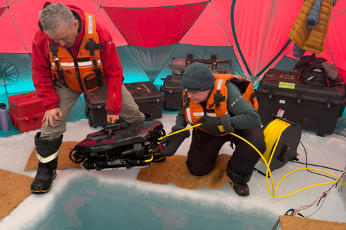 ROV in tent © Parks Canada